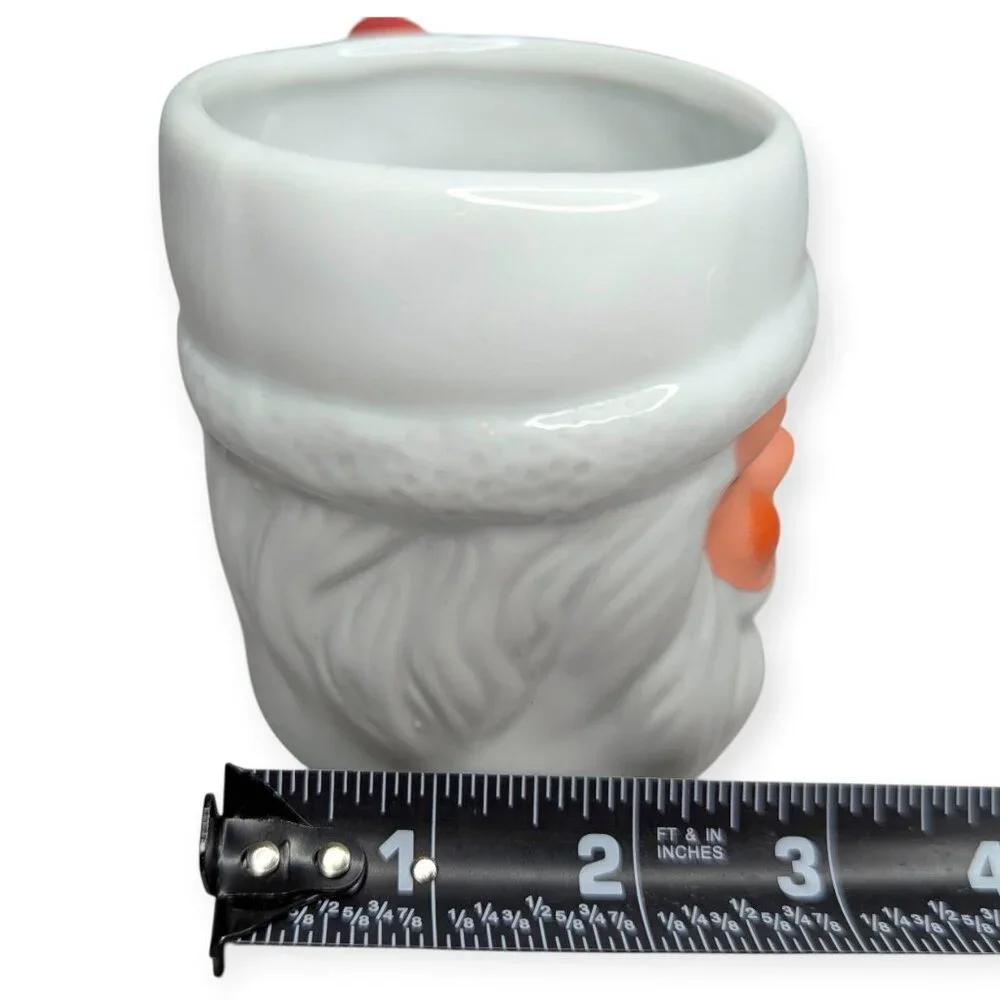 Christmas Ceramic Santa Head Cup/Candle Votive Holder/Ornament 4